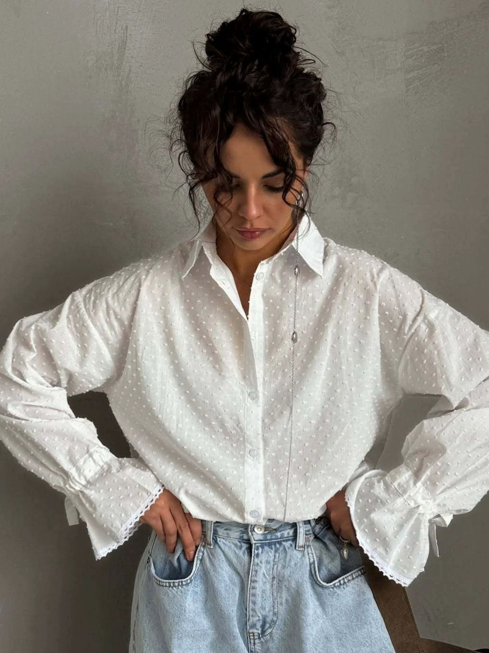 Zara Relaxed Asymmetric Panel Slim Waist Long Sleeve Shirt Spring Work